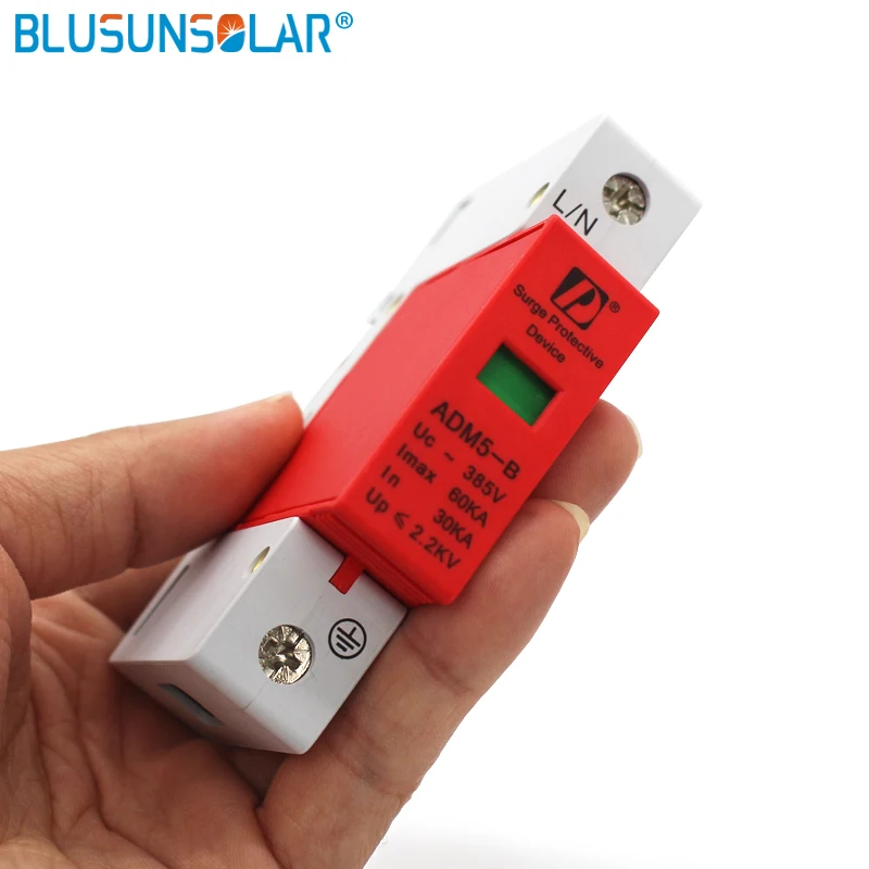 

Hot Sale 2 Pieces Lot 1P L+PE 60kA 385V AC Din Rail SPD Low Voltage Surge Protective Device