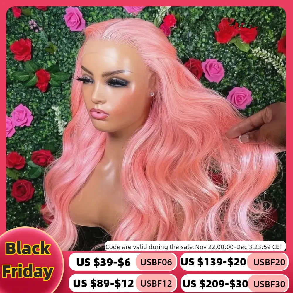 13X4 Body Wave Licht Roze Lace Front Pruik Menselijk Haar Pruiken Gekleurde Pruik Transparant 13X6 Hd Lace Frontale Pruiken Voor Vrouwen 180 Dichtheid