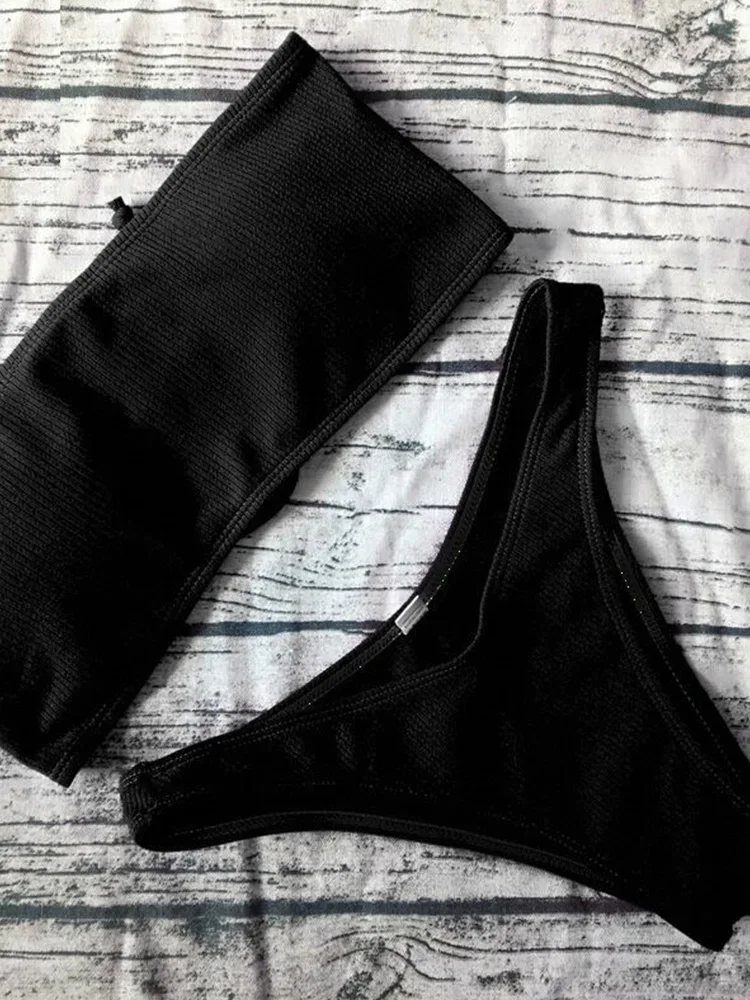 UETEEY, Bikini Sexy liso con cordones y espalda descubierta, conjunto de 2 piezas para mujer, Bikinis divididos para vacaciones en la playa, nuevo traje de baño de verano 2025, conjunto de Bikinis