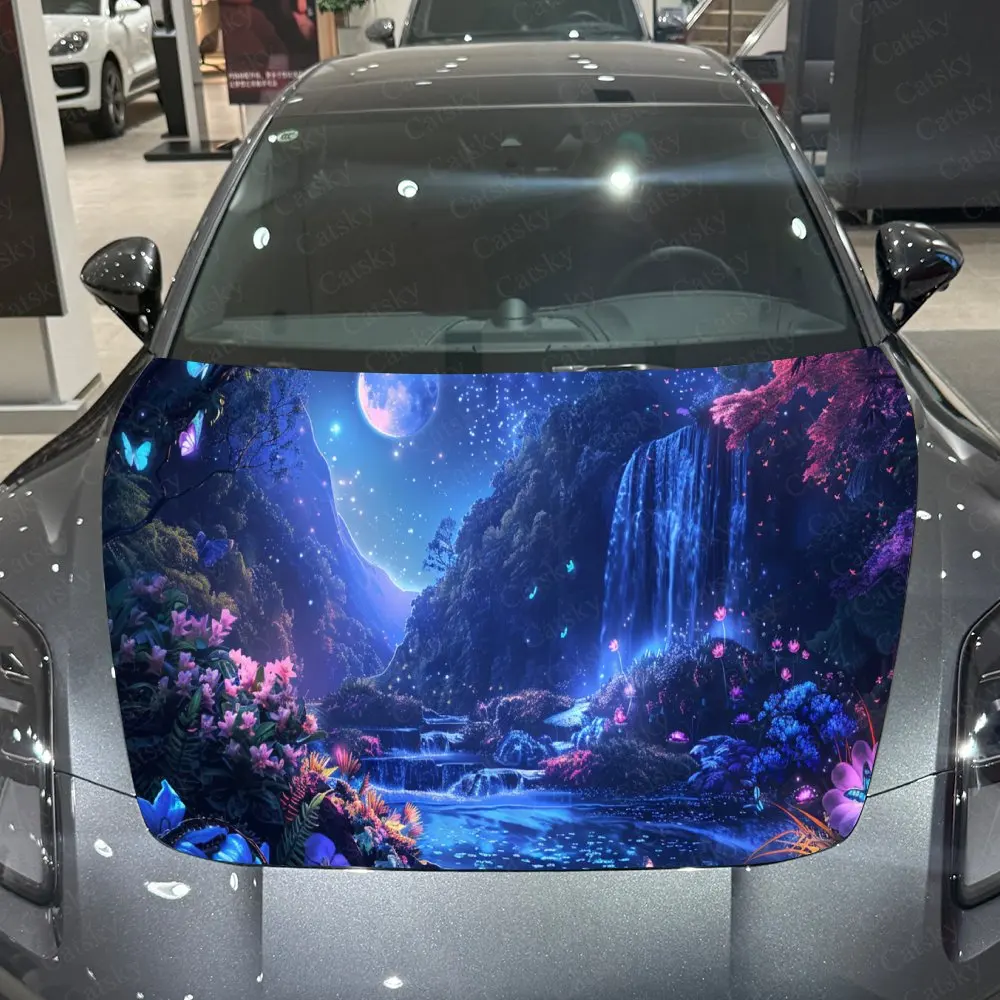 

Nebula Waterfall Car Hood Stickers - Self-Adhesive, Waterproof and Durable Vinyl Wrap, Decorate And Protect Your Car - The Gift