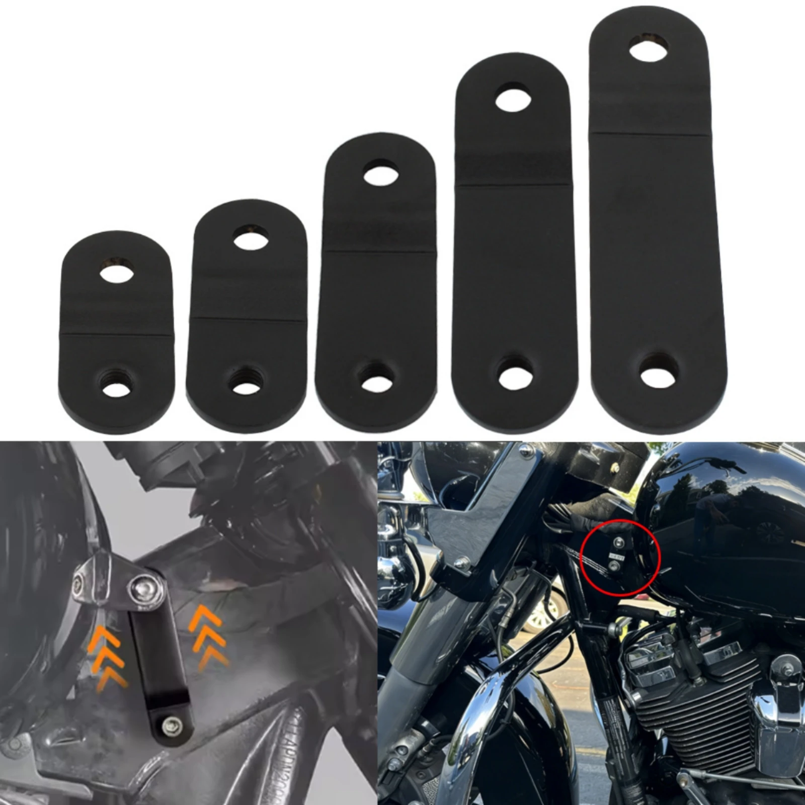 Black Iron Fuel Fuel Reservoir Bracket Included Screws Motorcycle Fuel Reservoir Lift Bracket Long-Lasting Powder Coated