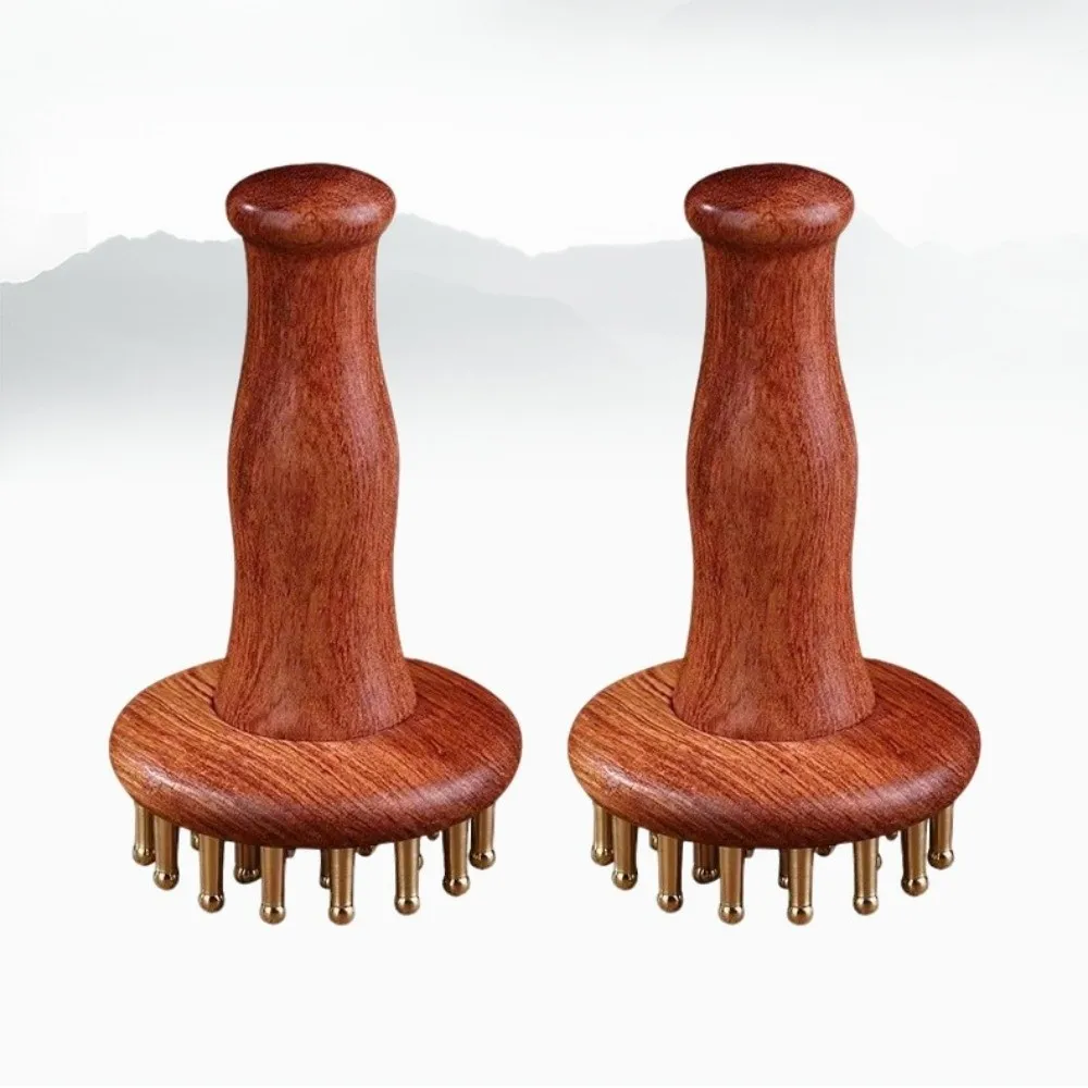 

Reduce Puffiness Brass Meridian Brush Natural Material Traditional Chicken-wing Wood Massager Skin Lifting and Tightening