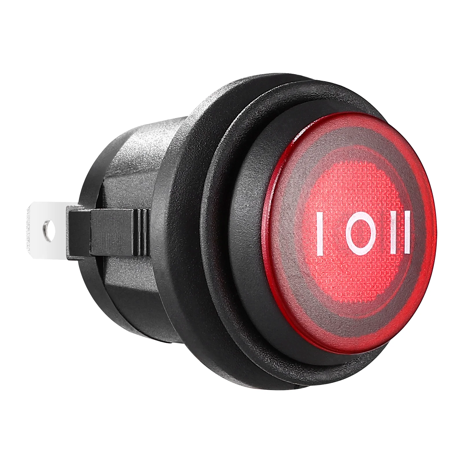 

Waterproof Rocker SPDT 3 Off On Toggle Snap In Round Dashboard Car Joystick Home Appliance Safe Plastic Copper