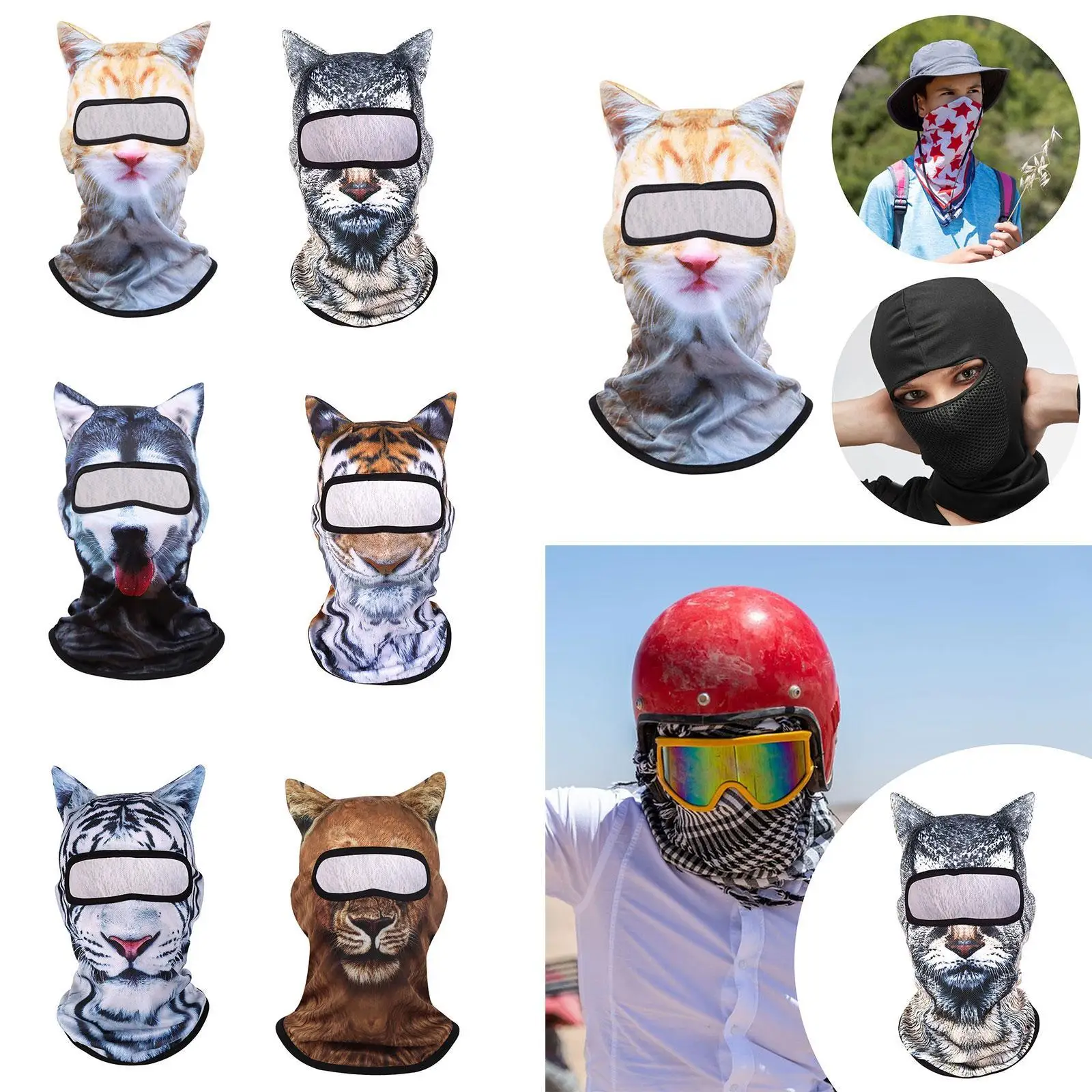 Balaclava animal máscara facial máscara de cabeça máscara de esqui para esportes de equitação ao ar livre