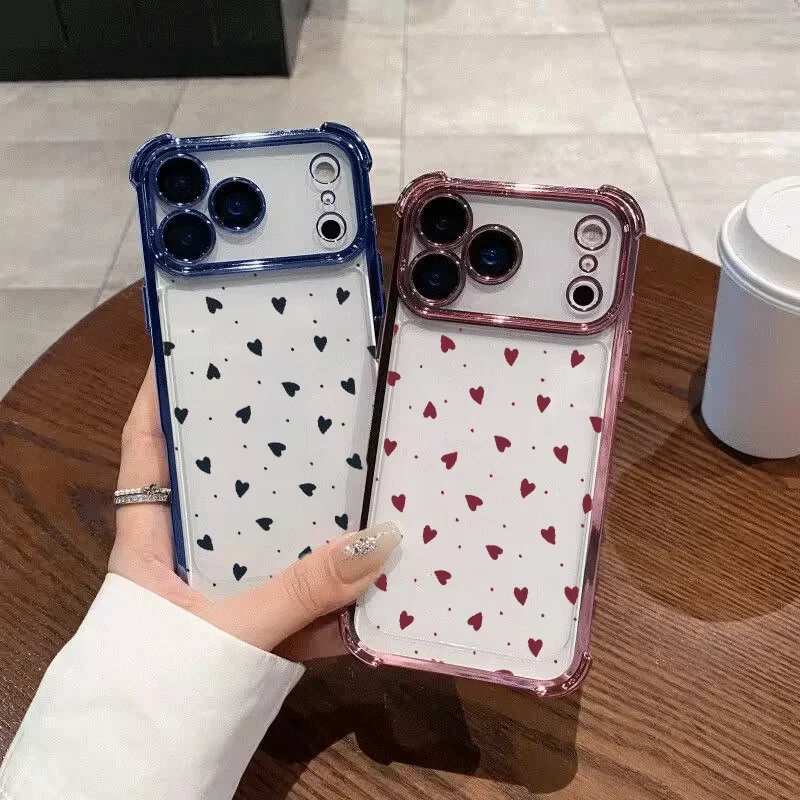 Coque en TPU électroplaquée motif Cœur d'Amour pour Huawei Honor 600 400 Lite Pro X9D X9A X9B X8C X8B X8A X7A X6C X6A X5B X5C 5G