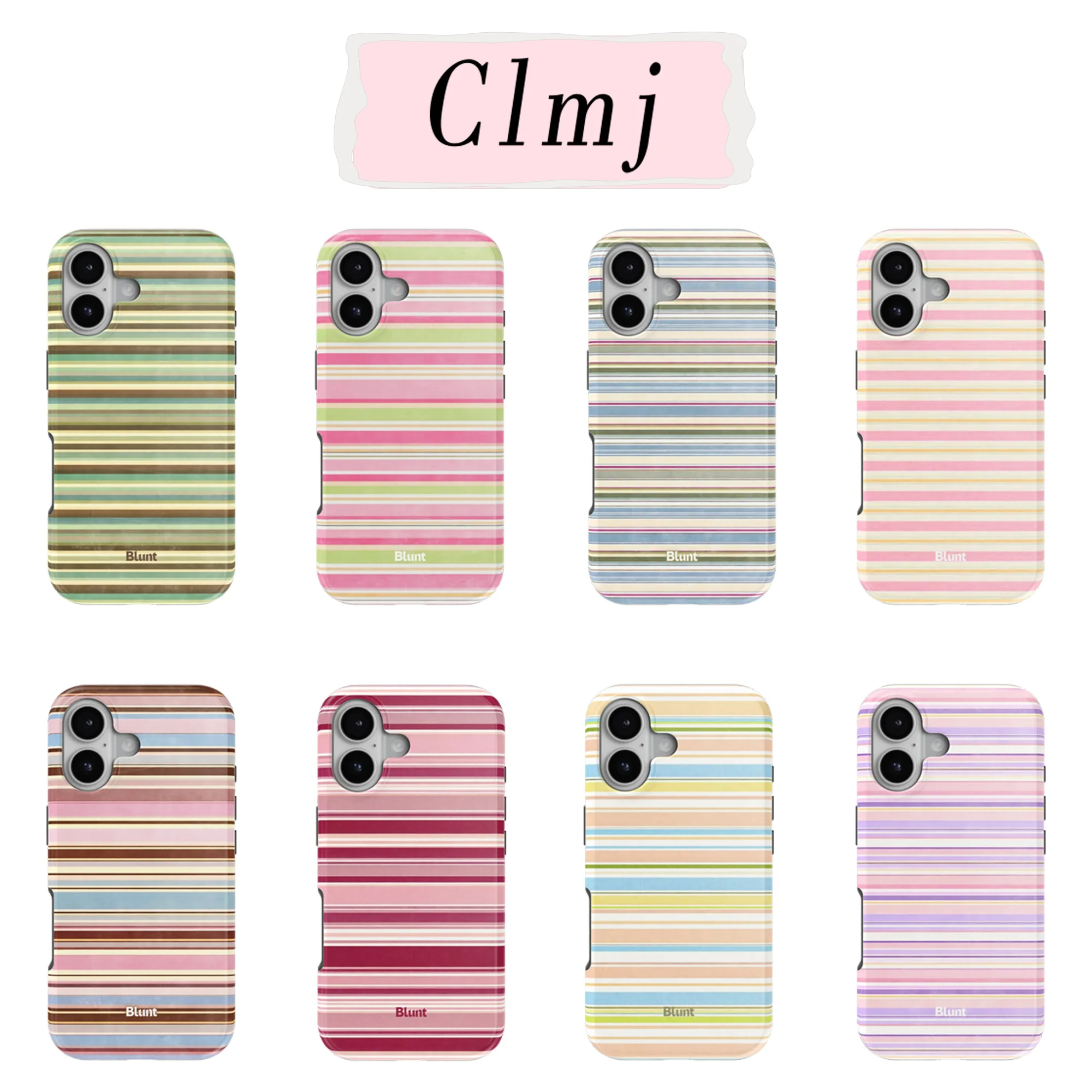 Luxury Clmj Cute stripes Phone Case for iPhone 17 17e 16e 16 15 14 13 12 11 X XS XR XSMAX 7 8 Air ProMax Plus Double-layer Cover