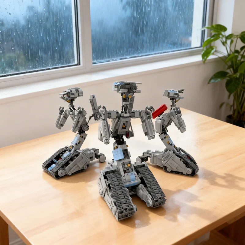 1342PCS MOC Futuristic Mecha Figure Model Desk Ornament Decorative Detailed Buildable Design Brick Display Collection Toy Gift