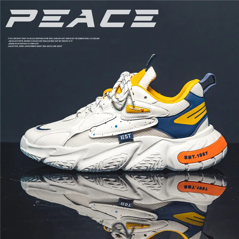 2022 Summer New Breathable Mesh Casual Shoes Men's Low-top Sneakers Casual Shoes Men's Sports Shock-absorbing Running Shoes