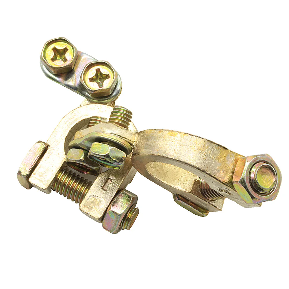 2pcs Small Size 5mm Positive 34mm Negative Car Battery Terminal Gold Plated Universal Auto Metal Battery Terminals