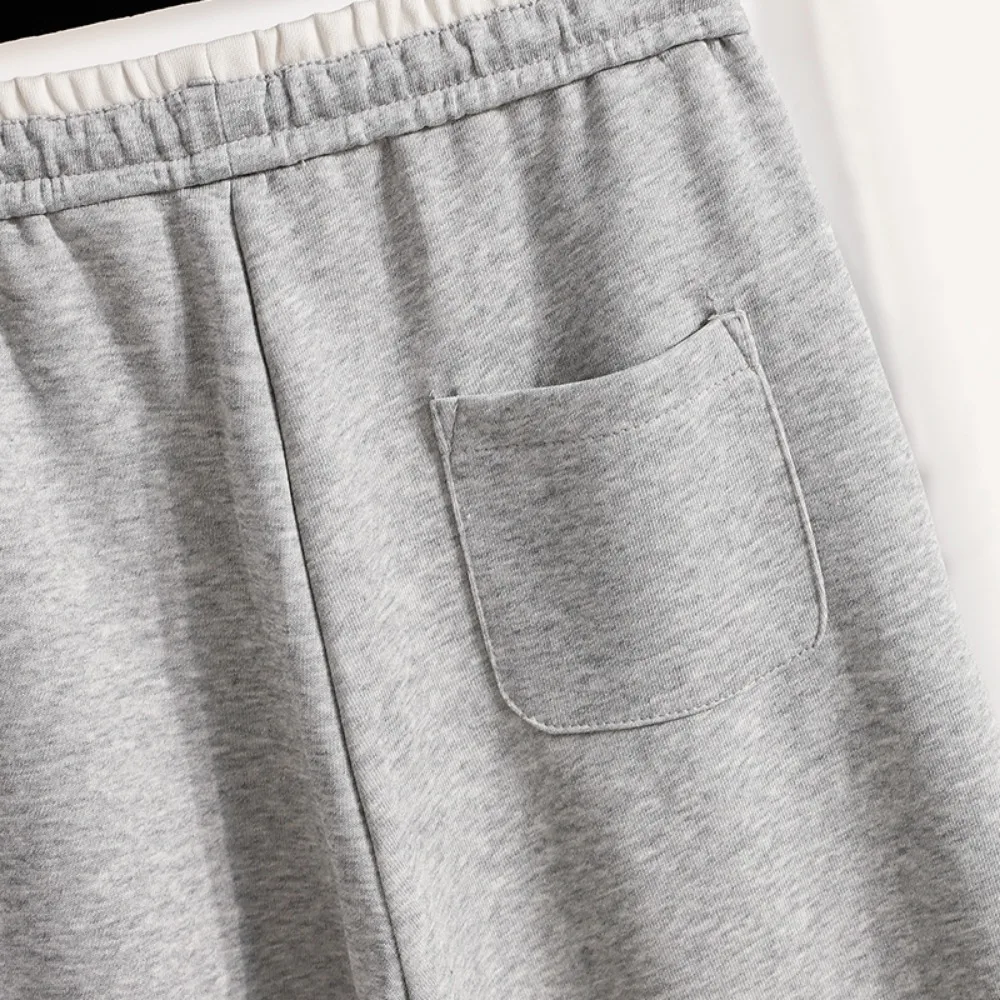 Pantalones informales de cintura alta empalmados, tubo recto, longitud completa, moda coreana, ropa de talla grande para otoño