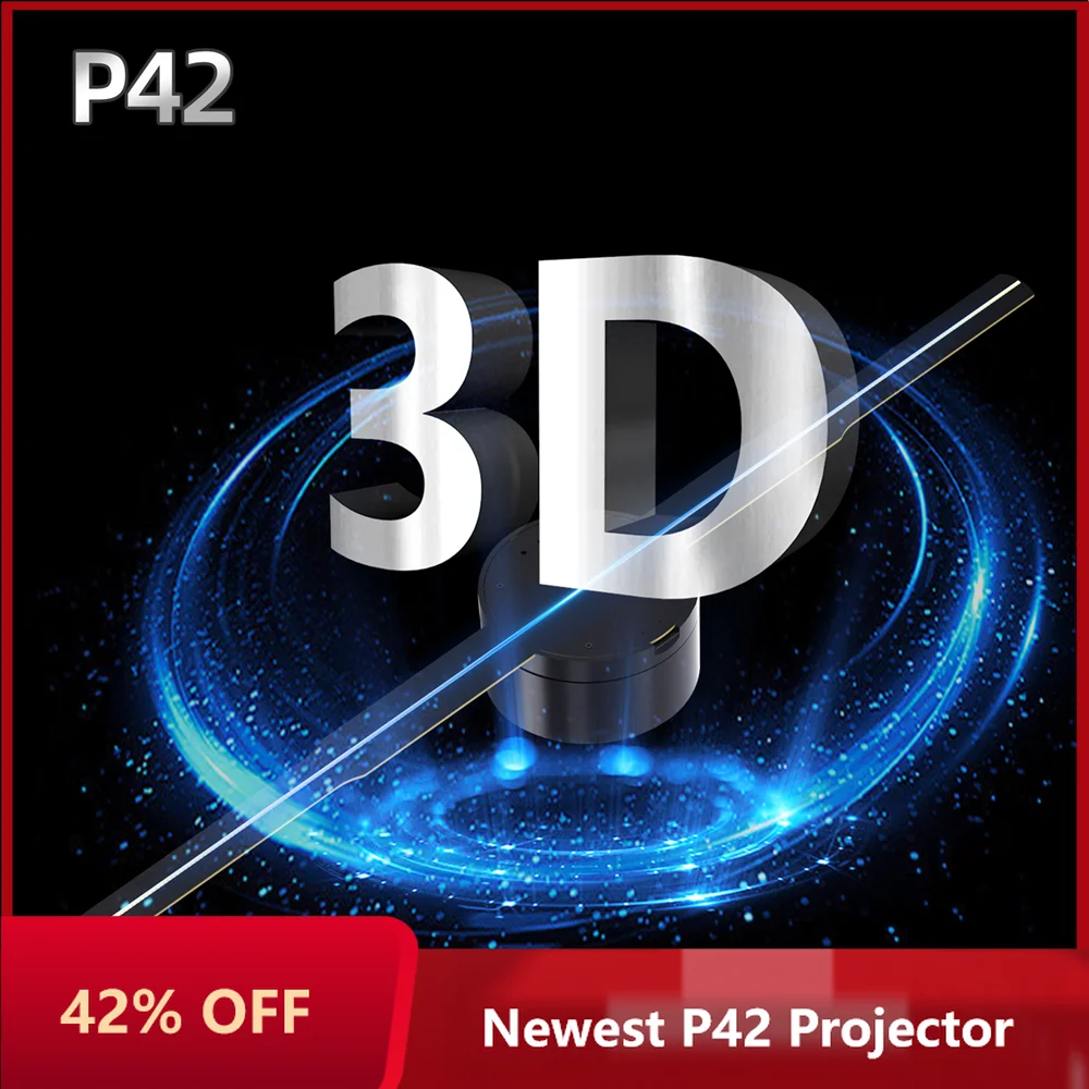 

3D Holographic Projector Fan Newest P42 Support Wifi Bluetooth Audio 244 Beads 3D Advertising Display Lights Hologram Projector