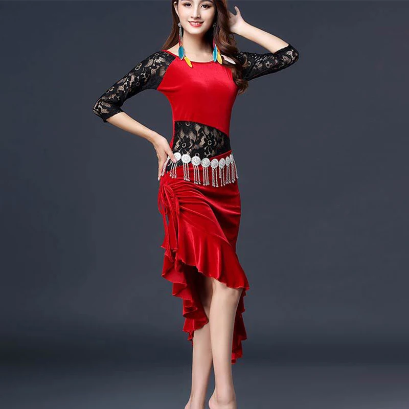 Belly Dance Long Dresses Sexy Practice Fashion Clothes Oriental Performance Dress Stage Dance Costume Adults Women Faldas Largas