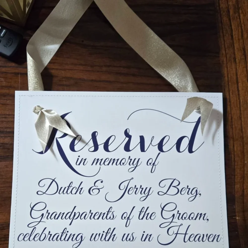 Personalized Memorial Wedding Chair Banner，