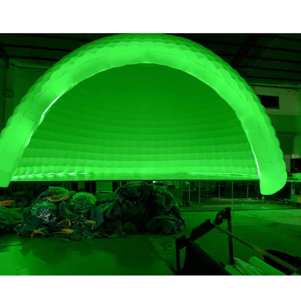 Tente dôme gonflable Led colorée, Igloo gonflable luxueux avec souffleur, maison à bulles d'air blanches pour événements en plein Air