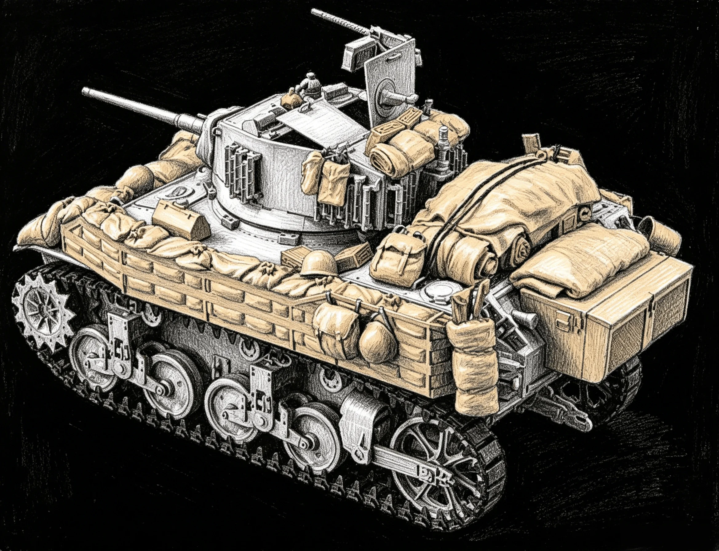 Precision Cast Resin Model Assembly Kit, 1/35 American M5A1 Stuart Light Tank Stockpile, Unpainted (excluding Vehicle)