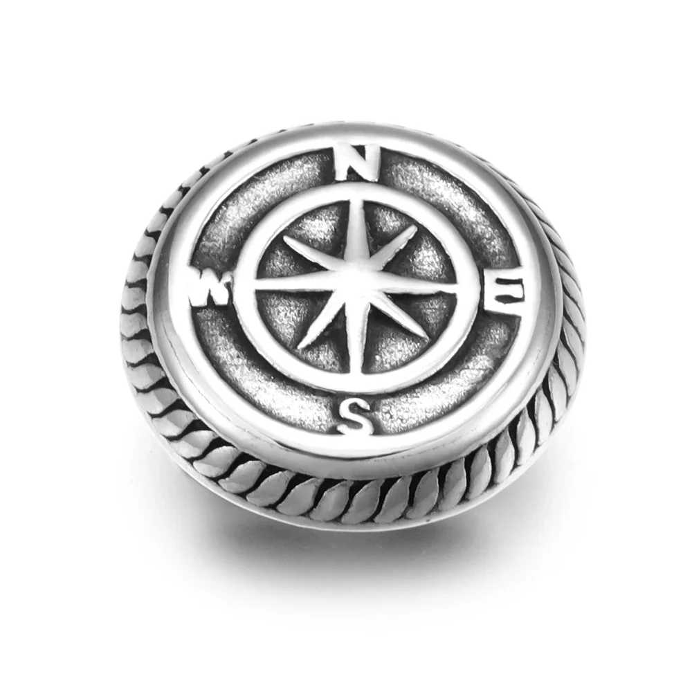 Stainless Steel Slider Beads Compass Blacken Two Hole 5mm Slide Charms for Bracelet Supplies Jewelry Making DIY Accessories