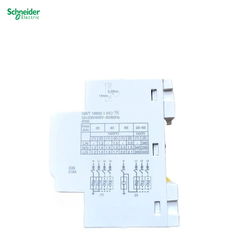 Schneider Wangao IST 4P 20KA/40KA/65KA Fixed Class T2 Surge Protector, Overvoltage