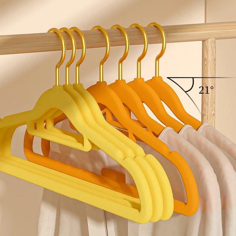 5-20pcs Velvet Hangers Non-Slip Trouser Skirt ABS Flocking Hanger Rotin Dressing Storage Closet Organizer Save Space Adult Baby