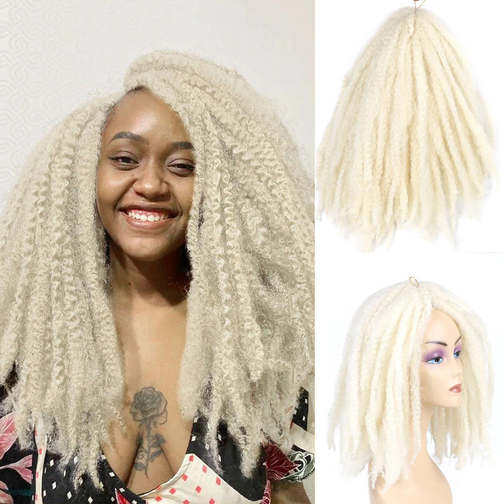 18-дюймовые плетение волос Marley Twist, вязанные крючком афро странные вьющиеся плетение волос Marley Twist Braids, синтетические наращивание волос для женщин