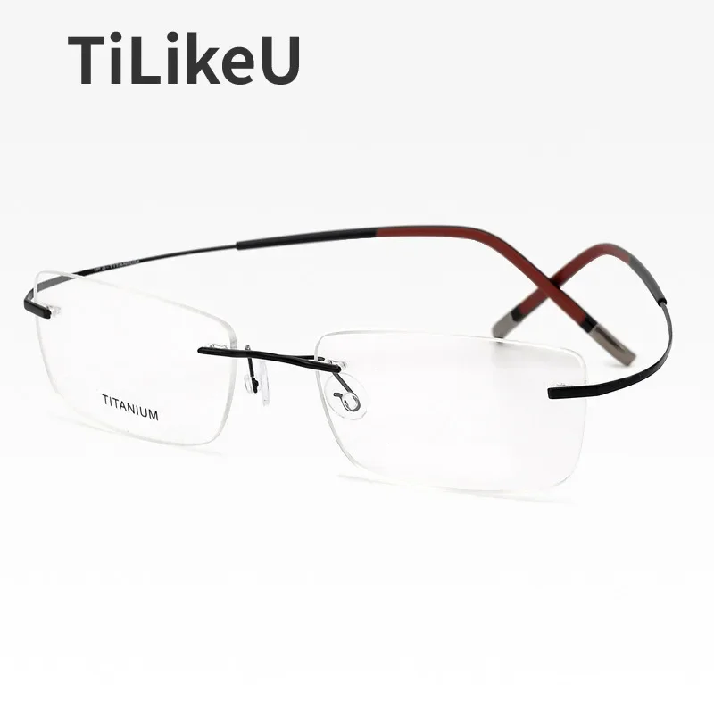 

New Arrivals Pure Titanium Rimless Glasses Frame Fashion Flexible Ultra-thin Legs Men Women Simple Myopia Frameless Eye glasses