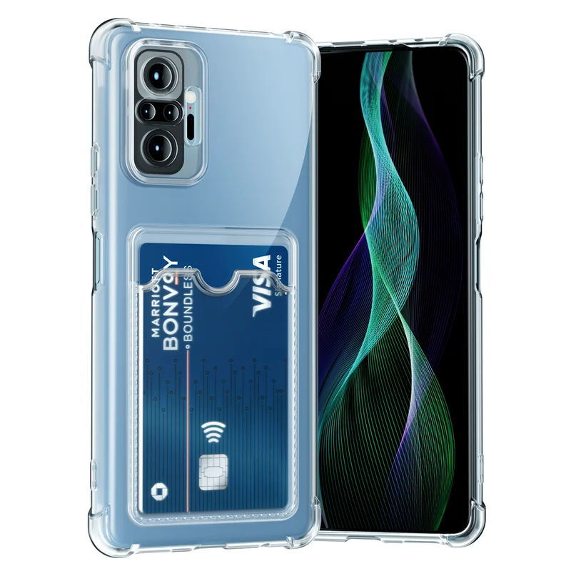 Neue Kartenhalterung Transparente Handyhülle für Xiaomi Redmi Note 10 Pro 10S 11 11s 12 12s 13c Note 13 Pro 5G Hülle – Detail 1