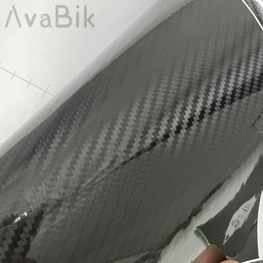 

20/50cm x 150cm High Quality Car 5D Gloss Black Carbon Fiber Vinyl Foil Film Wrapping Roll Sticker Decal Motorcycle Auto Styling
