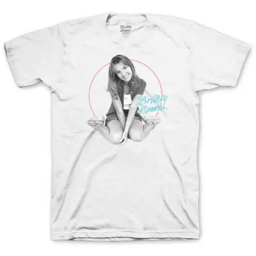 Britney Spears Classic Circle T-Shirt White New