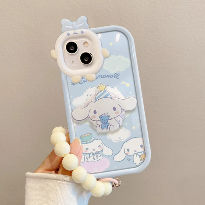 Cinnamoroll with bracket Lanyard Little Monster Lens Case for Samsung A73 A54 A53 A52 A51 A34 A33 A32 A31 A23 A21S 4G 5G S20 S23