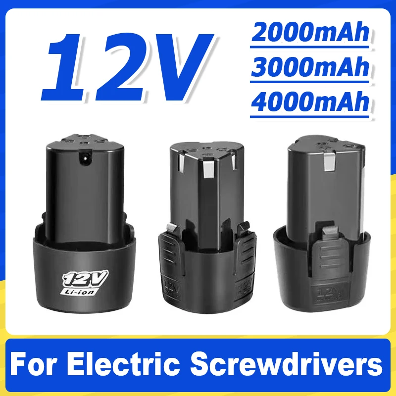 12V 4000mAh Universal Rechargeable Lithium Battery for Electric Screwdrivers, Drills, Mini Angle Grinders, and Other Power Tools