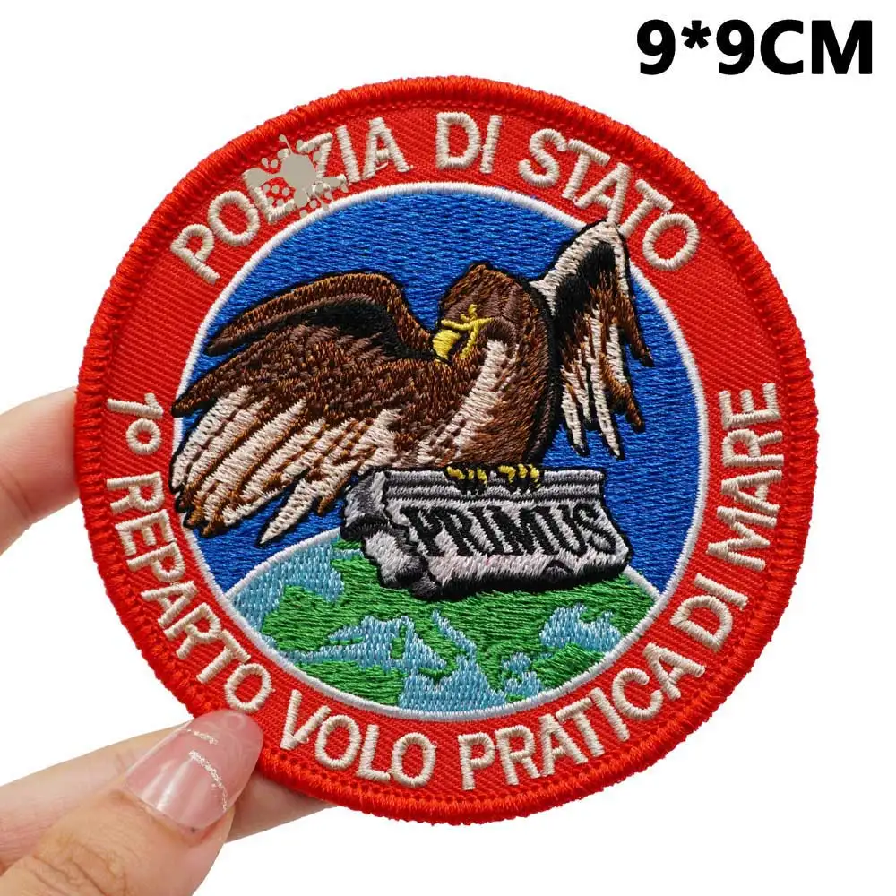 Italy Tactical Embroidery Patches for Backpacks and Clothing military Accessories with Hook backing or iron back