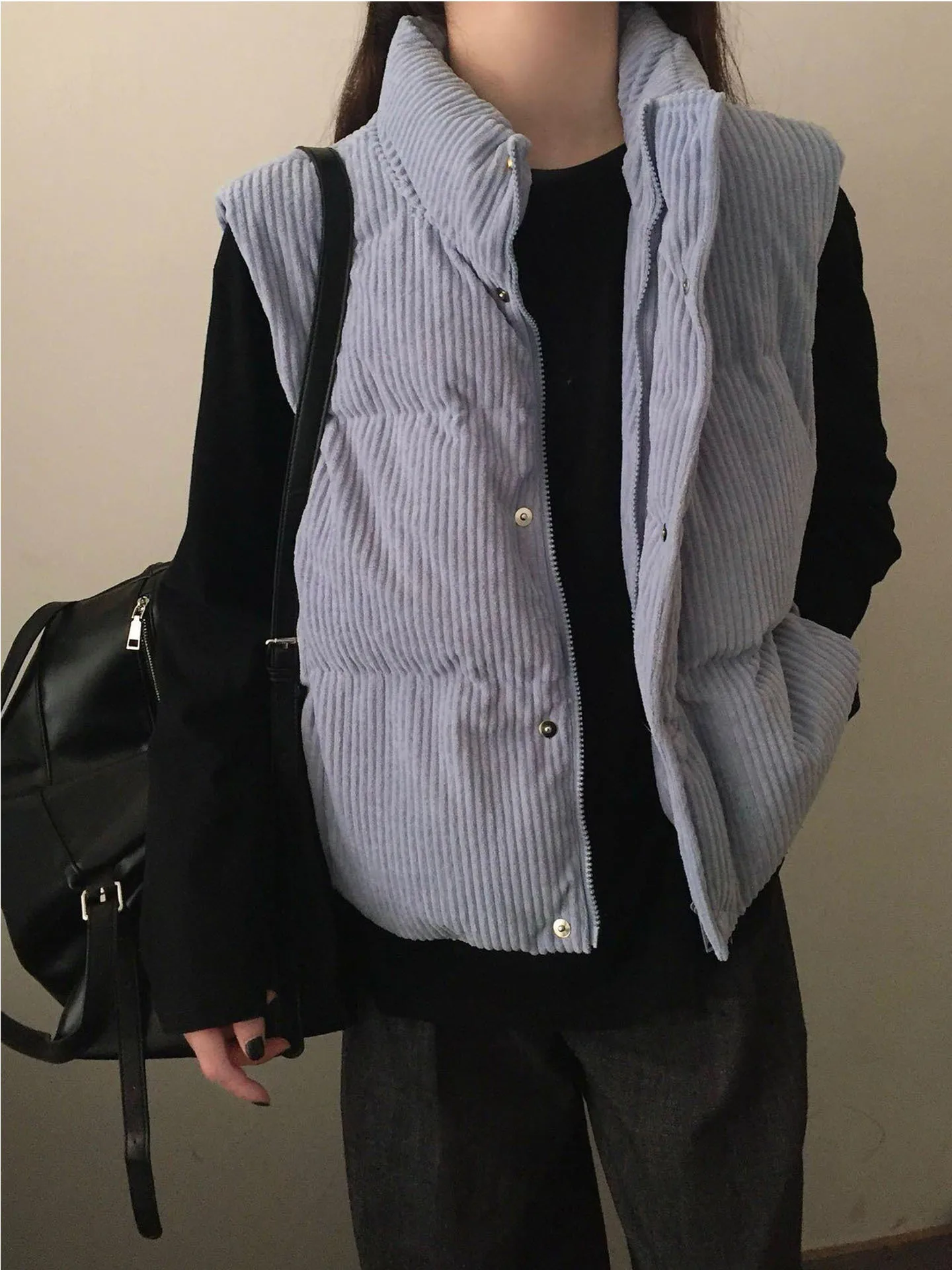 

Свободный крой, корейский стиль, осенне-зимний вельветовый жилет, женская повседневная короткая куртка без рукавов, юбка А-силуэта с высокой талией, застежка-молния