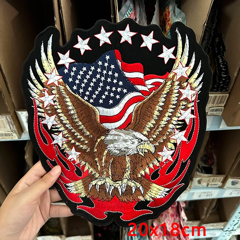 Punk Large Skull Patch Biker Iron On Patches For Clothing Stickers Motorcycle Skull Embroidery Patch Iron On Patches On Clothes
