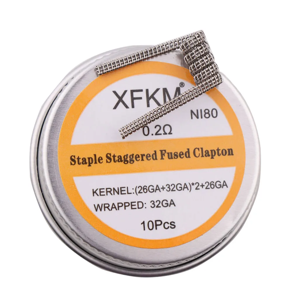 

XFKM 10pcs/lot ni80 316 Staple half staggered Fused clapton volcan wires Alien hoffa juggernaut oils Heating Resistance Mtl coil