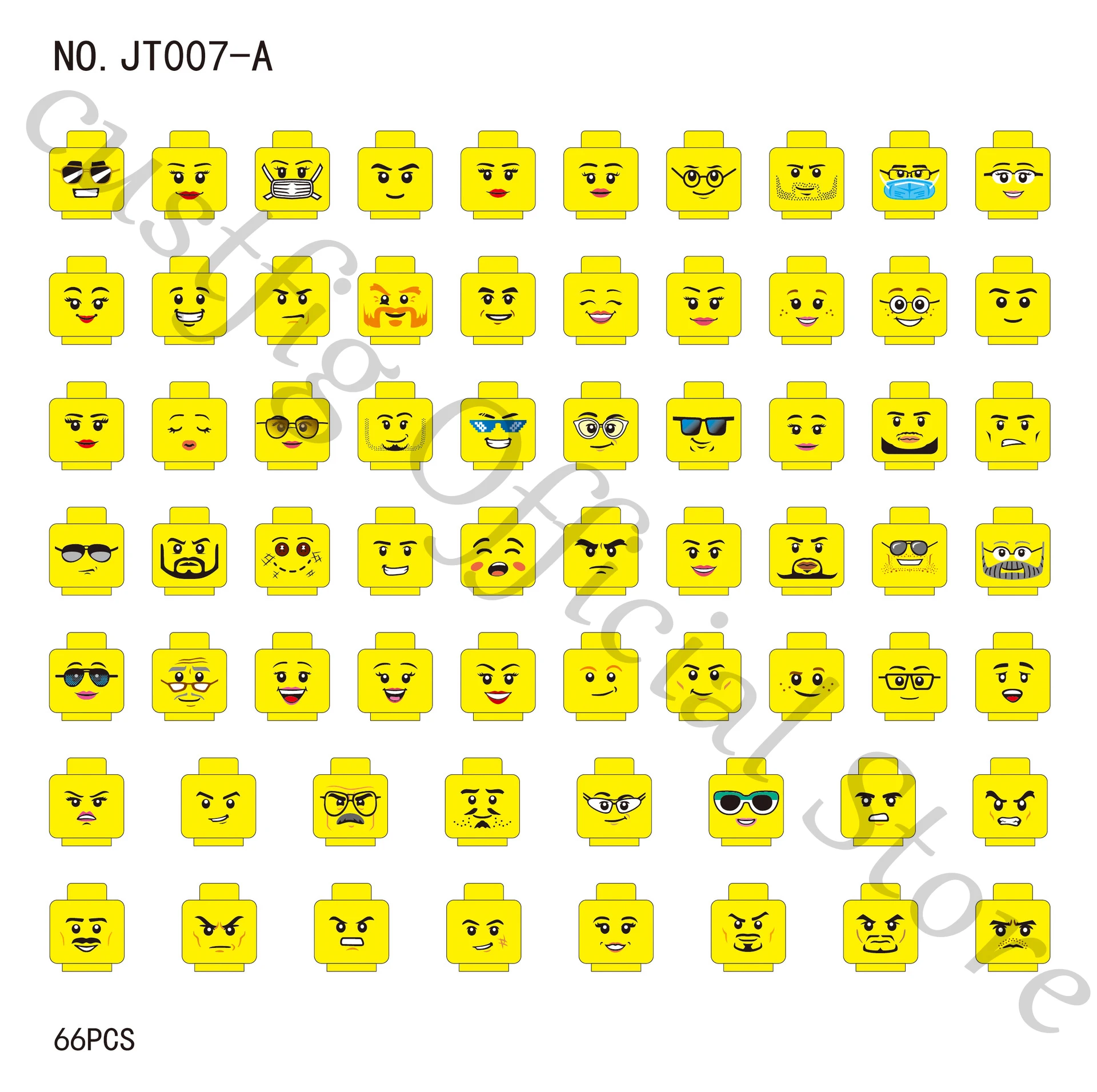 City Figure Face Expression Head Parts Building Blocks Boy Girl Doctor Zombie Hero Laugh Cry Cute Facial Mini DIY Bricks Kid Toy