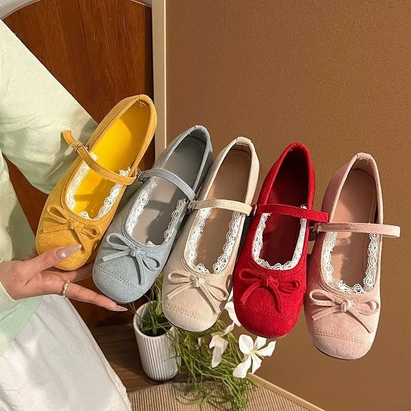2026 Internal Elevation Women Mary Jane Shoes Fashion Shallow Butterfly-knot Shoes Autumn Ladies Outdoor Comfort Women's Shoes