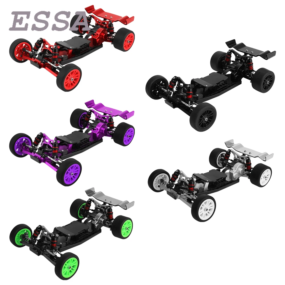 RC Car Chassis Frame Plastic & Metal with Links Wheels Gearbox DIY for LOSI 1/24 Micro-B 2WD RC Car Buggy Upgrade Parts