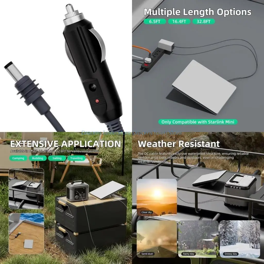 

HX6A Auto Power Supply Cable with DC12V Adapter for MINI Satellite Power for Outdoor Use