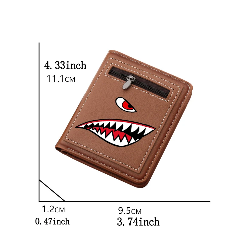 Herren-Geldbörsen im Haifisch-Mund-Design, kurze Geldbörsen, Münztaschen für Herren, Damen-Geldbörsen, Geldtaschen für Damen, Geldbörsen für Frauen, Geschenk – Detail 1