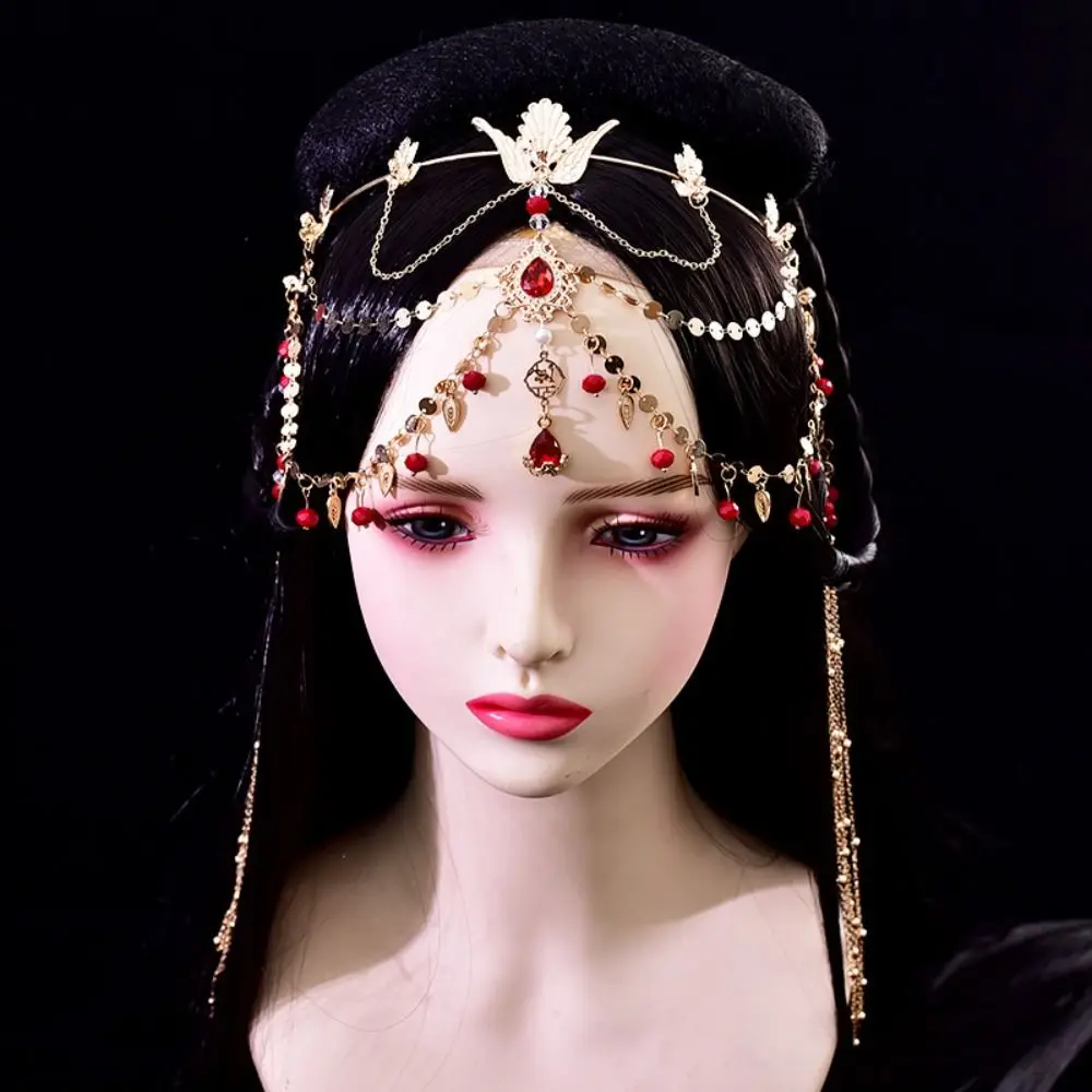 

Rhinestone Necklace Earrings Set Ethnic Style Bohemian Style Pearl Jewelry Set Sweet Exotic Style Tassel Eyebrow Pendant Wedding