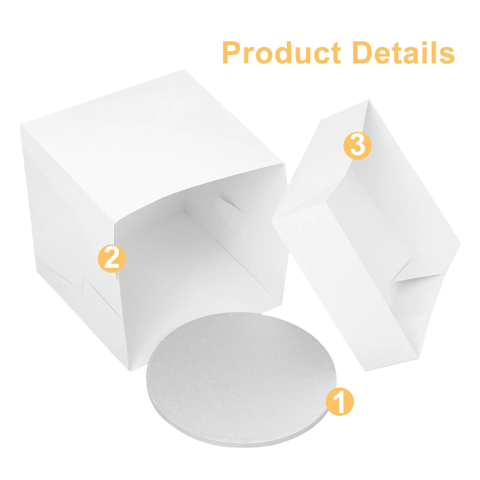 Paper Cake Box White Elegant Bakery Container Round Cake Board Grand Celebrations Weddings Birthdays Food Boxes