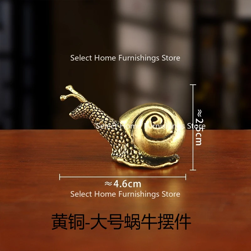Suitable for Brass Snail Solid Small Ornament Desktop Tea Pet Decoration Old Small Copper Antique Gifts