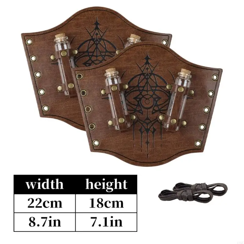 2025 ใหม่ยุคกลางนูน Alchemies แขน Bracers 4 Cork Vials,แฟนตาซี Faux หนัง Arm Guards Archer Gauntlets ของขวัญ