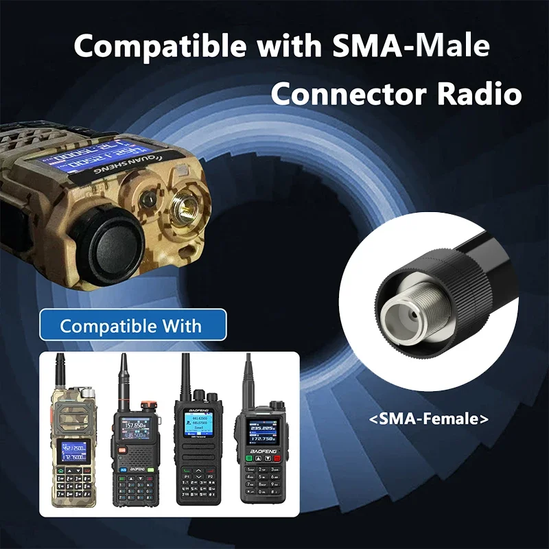 Walkie Talkie Antenna RH901S Coil Loaded Soft Whip Aerial SMA-Female 144/430/900MHz Amplify Signals For UV-5RH DM-1701 Ham Radio