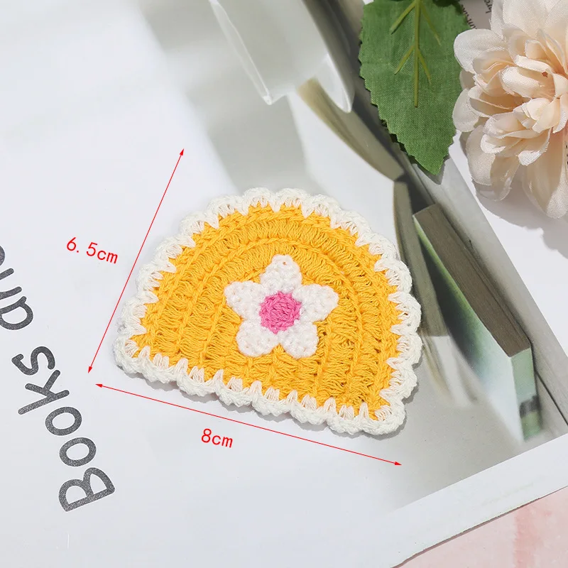 5ピース/ロットカラフルな刺繍花不規則な正方形の布パッチdiy帽子ステッカーアクセサリー