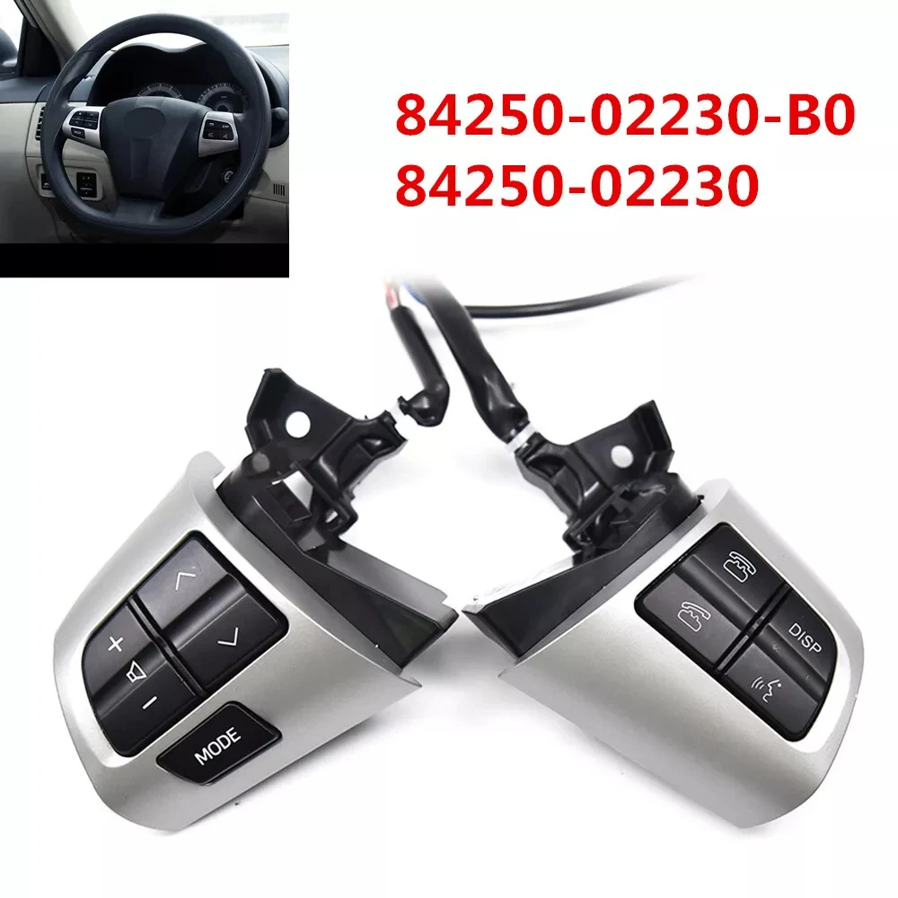 

84250-02230 For Toyota Corolla 2010 2011 2012 2013 Chrome Auto Steering Wheel Control Switch Buttons Replacement Accessories
