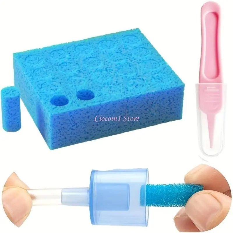 Filtros esponja nasales suaves Y1UB Baby Nasal Hygiene Spongas establecidas para recién nacidos y bebés