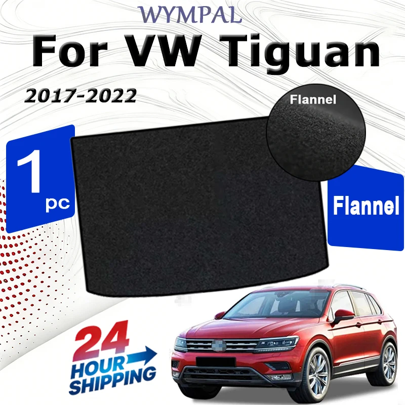 

Flannel Rear Trunk Mats For VW Tiguan 2017 2018 2019 2020 2021 2022 Car Boot Cargo Tray Trunk Black Luggage Liner