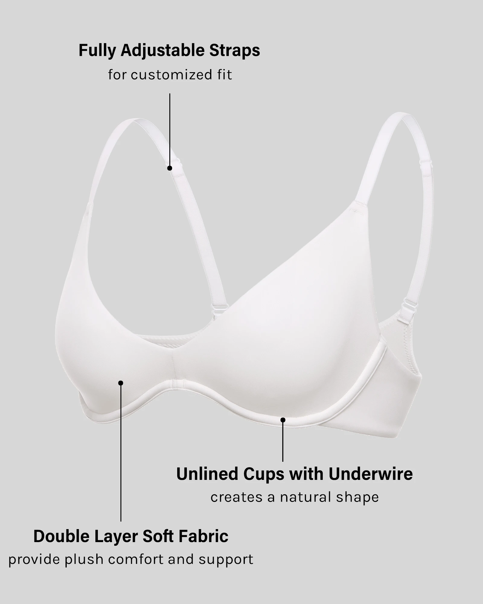 Women\'s Inbarely Plus Plunge Bra Unlined Underwire Sexy Seamless Demi Bras