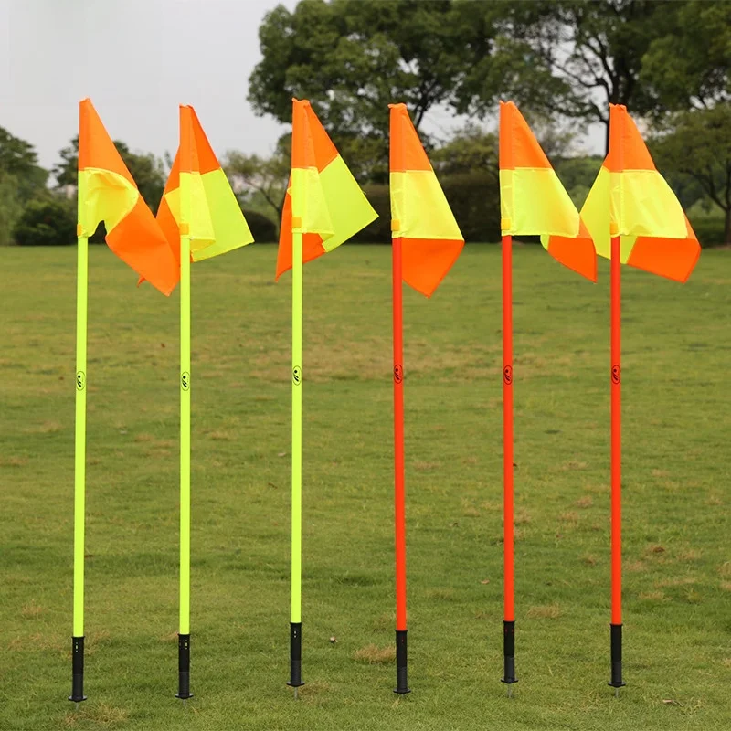 

School Football Training Equipment Corner Flag Pole Obstacle Marker Durable Synthetic Material for Soccer Grounds