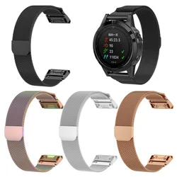 20mm 22mm 26mm Metal Strap For Garmin Fenix 7 7S 7X 6 6X Pro 5 5X Plus 3 HR Wrist Band Quick Fit Release Magnetic Loop Bracelets